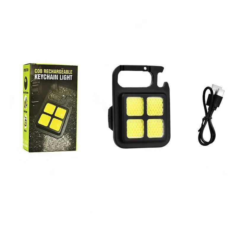 COB Flashlight LED Mini Protable Keychain Lamp High Bright Multifunctional Camping Lamp Outdoor Camping Torch Fishing Work Light