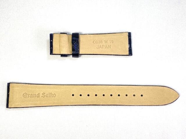 C038013T9 SEIKO Grand Seiko 19mm Leather for Strap, Crocodile, Navy, SBGW259/ 9S64-00P0