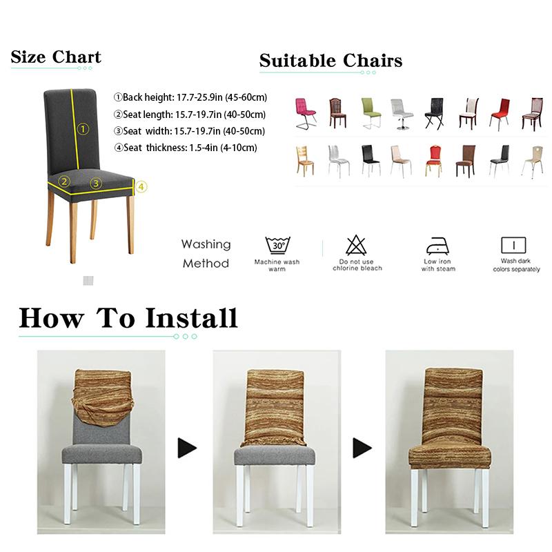 Solid Jacquard Dining Room Chair Covers Spandex Elastic Removable Anti -Dirty Kitchen Area Seat Case Wedding Occasion Chair Slipcover For Banquet