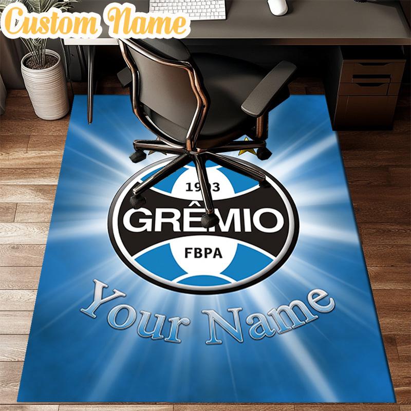 Custom Name Gremio Football Club Emblem Rug Office Rug Chair Mat Non Slip Carpet Rugs for Bedrooms Dining Room Living Room Home Decor Gifts