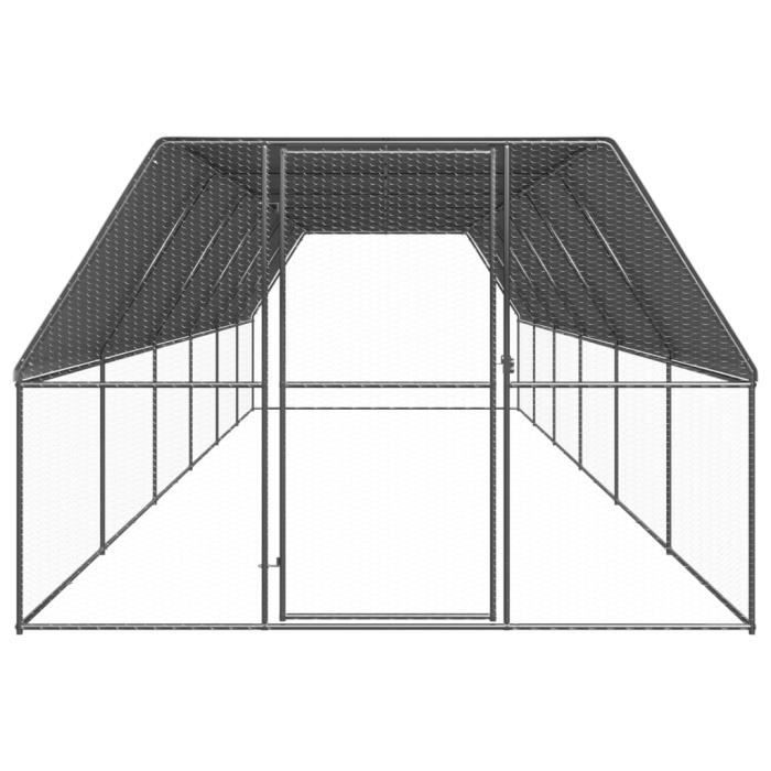 3154380 vidaXL Poulailler d'extérieur 3x12x2 m Acier galvanisé
