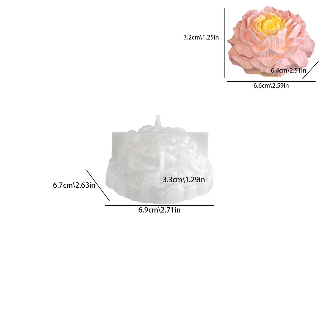 3d Soap Mold High-Temperature Peony Flower Candle Mold Aromatherapy Silicone Mold Reusable Cake Chocolate Mould For Candle Soap