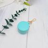 Convenient Keychain Jewelry Holder PU Leather Ring Case for Secure Storage of Accessories In a Compact Travel Size