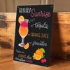 1 Stück: Tequila Sunrise Cocktail Rezept Blechbild, Vintage Küchen Dekoration, Enthält Getränkezutaten Illustration, Ba