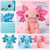 Kit de Ganchillo DIY Axolote Amigurumi Hilo de Algodón Suave Hecho a Mano de un Solo Hilo Paquete de Material de Relleno para Hacer Juguetes de Peluche y Decoraciones