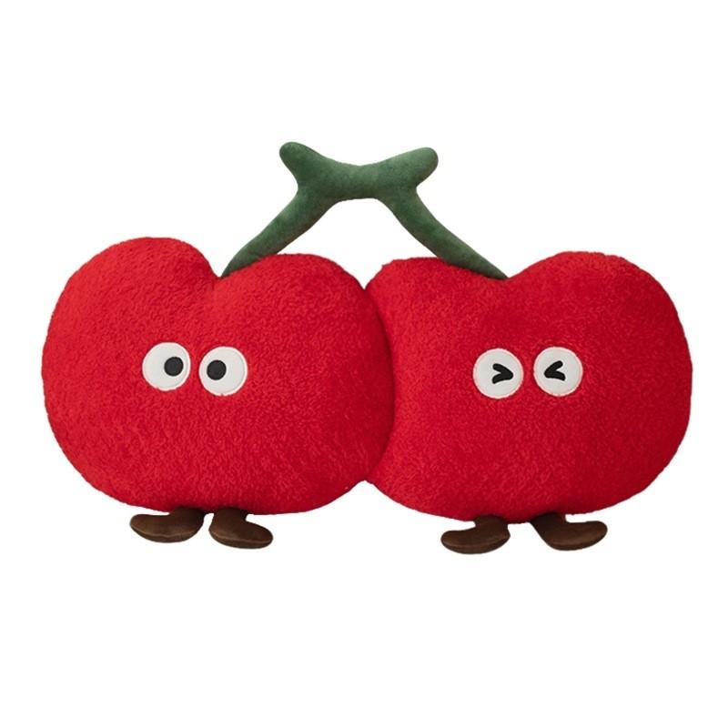 Cherry Plush Toy Pillow Doll And Keychain With Pp Cotton Filling Soft Cushion For Girls Gift