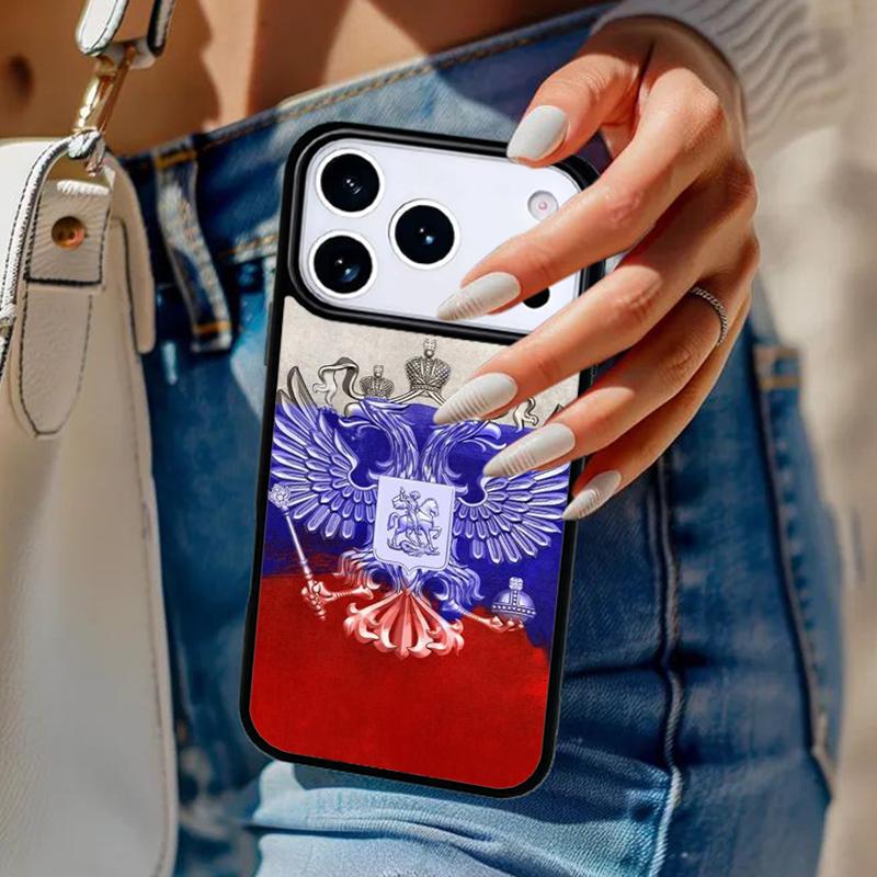 Russia Flag Phone Case For iPhone 17 Air 14 15 13 12 Max Cover For Apple 16e 11 Pro Max Plus Coque