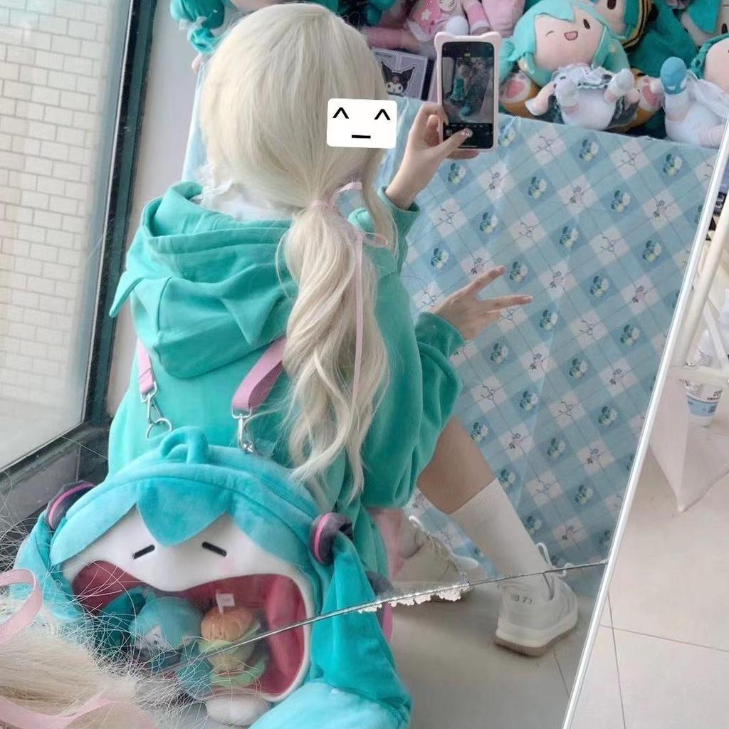 Harajuku Kawaii Y2k Style Hoodies Women Japanese Style Sweet Cat Ear Zip Up Oversized Sweatshirts Hooded Jacket