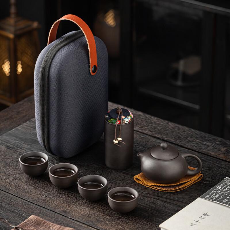 JANLA Purple Clay Portable Tea Set