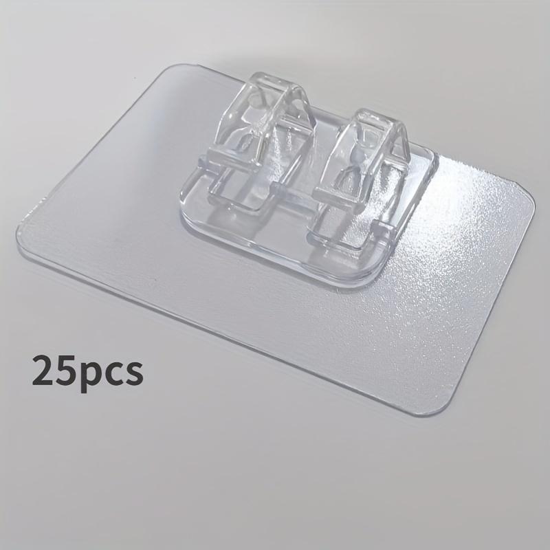 

[Водонепроницаемые крючки] 25 шт. Сверхпрочные водонепроницаемые самоклеящиеся крючки | Прозрачные пластиковые клипсы, устойчивые к УФ-излучению, для наружных гирлянд и праздничных украшений 25PCS