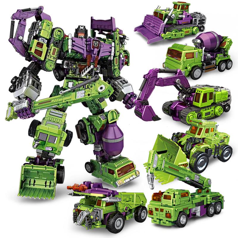 Hercules Kong Six-in-One Engineering Vehicle Toy Robot Model for Kids