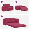 Wine Red Velvet Sofa Bed 148 x 71 x 83 cm
