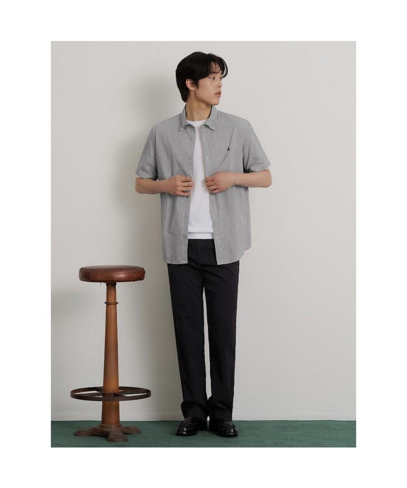 Binpolmen Summer Texture Comfort Fit Slacks Black