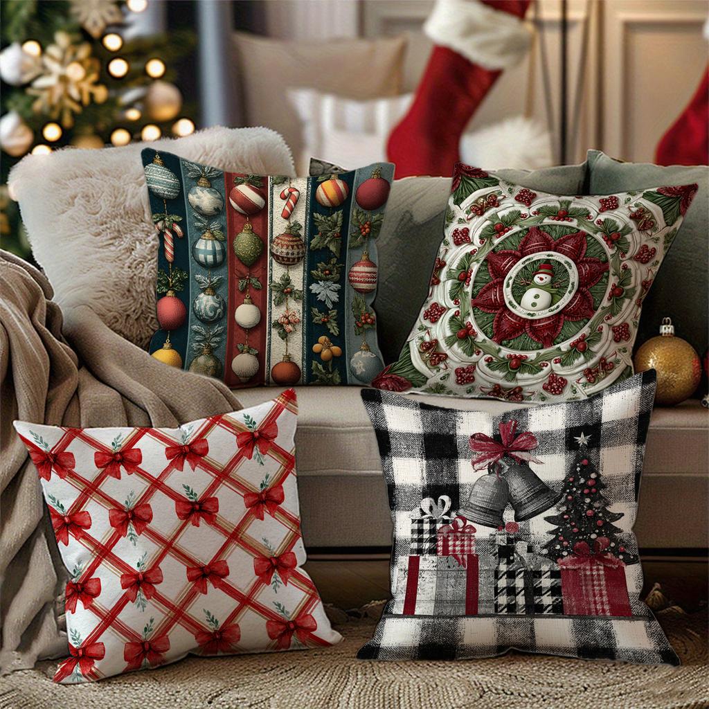 Christmas Pattern Pillowcase Designsuitable For Sofa Car Bedroom Decorative Cushion Cover Pillow Cover