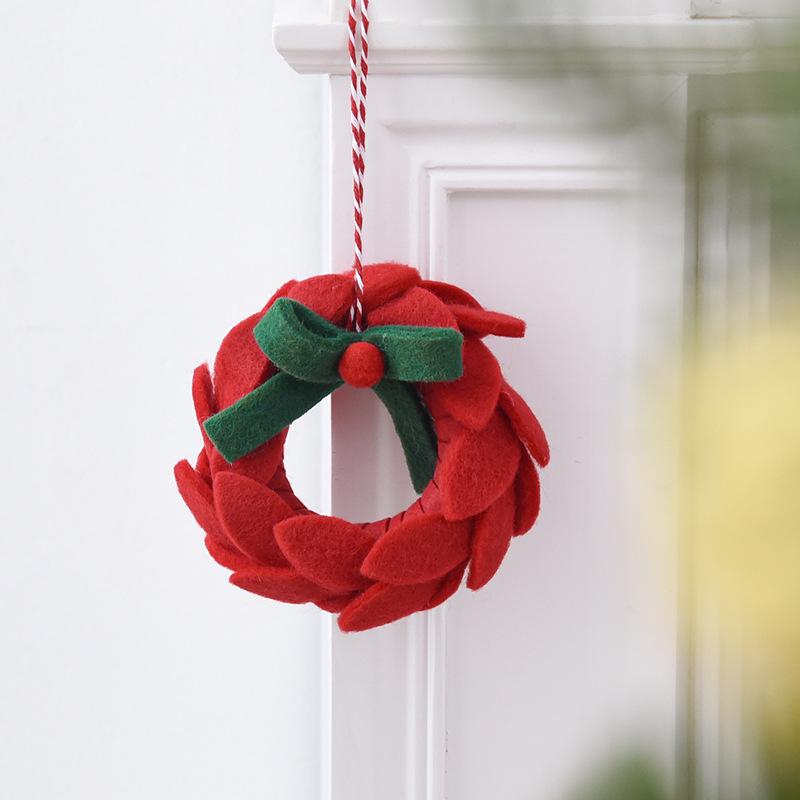 Christmas Felt Flower Wreath Ornament for Tree & Home Decor
