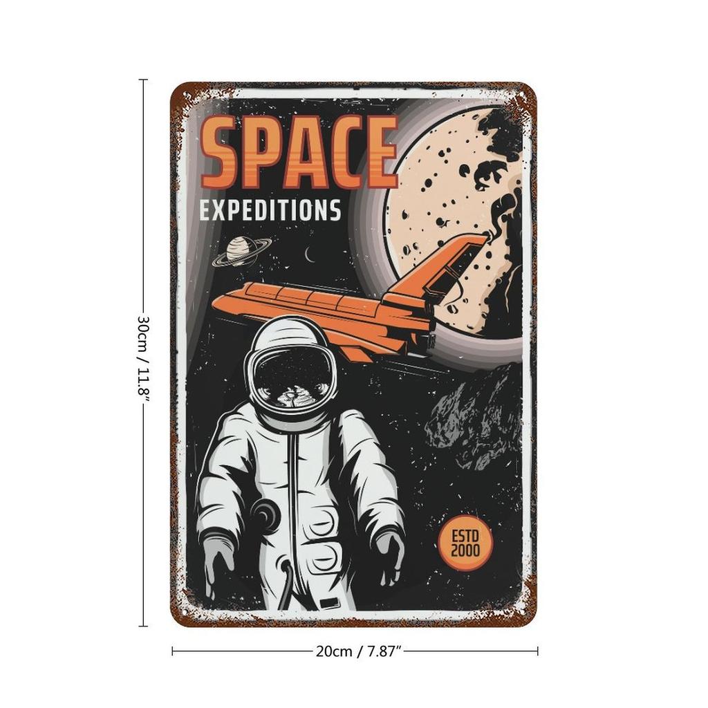 1PC Vertical Retro Tin Wall Poster with Aged Rust Texture, 20x30cm or 30x40cm, Vintage Decorative Metal Plate for Home Cafe Bar Garage Display