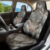 2pcs Wolf Pattern Car Seat Covers Set For Front Seats - Easy To Install & Clean, Durable Polyester, Universal Fit For Cars, Truc