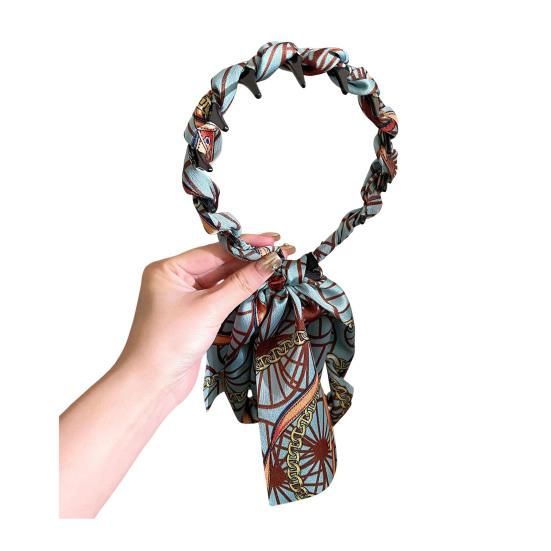 Women Headband Anti-slip Teeth Skull Design Hair Hoop with Ribbon Decor Slimming Effect Headband Hair Accessory