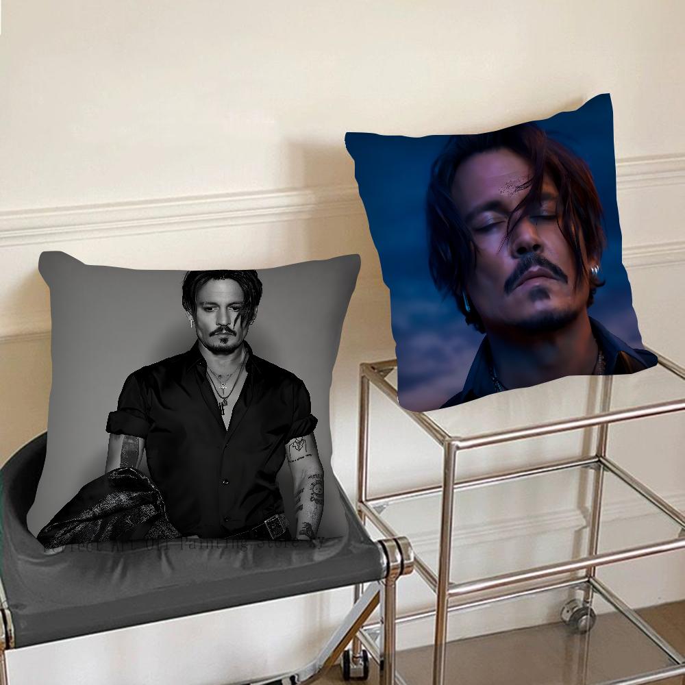 J-Johnny Depp Pillow Case Square Pillow Bedroom Sofa Leisure Comfort Cushion Car Living Room Home Decoration