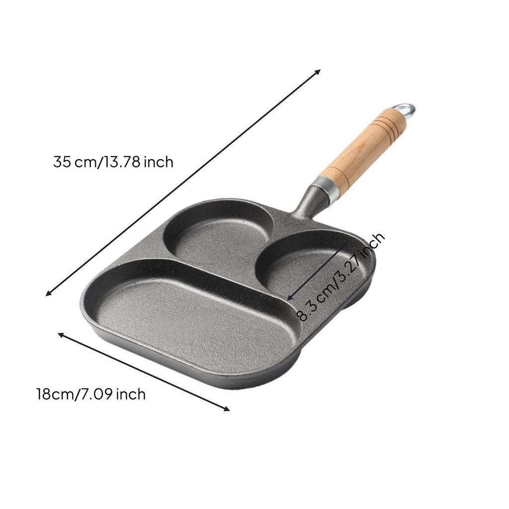 Cast Iron Pan with Wooden Handle Induction InductionreadySection PreSeasoned Breakfast Skillet