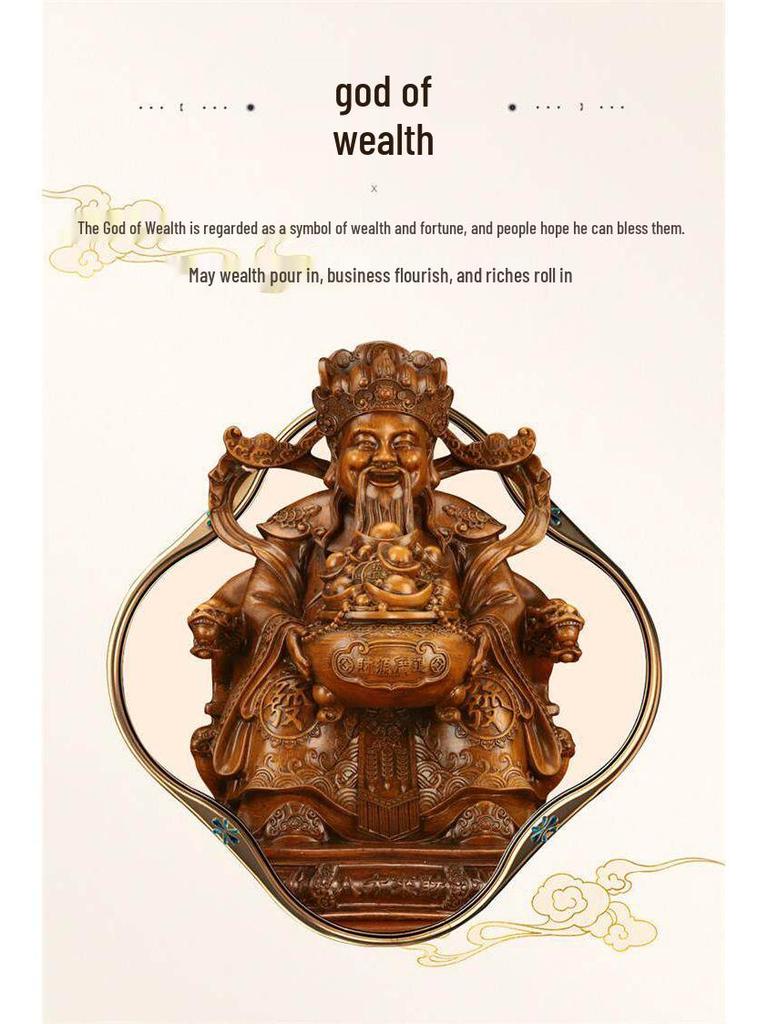 God of Wealth Figurine: Attract prosperity from all directions. Ideal for home or office, perfect for living rooms or shop openings/housewarmings.