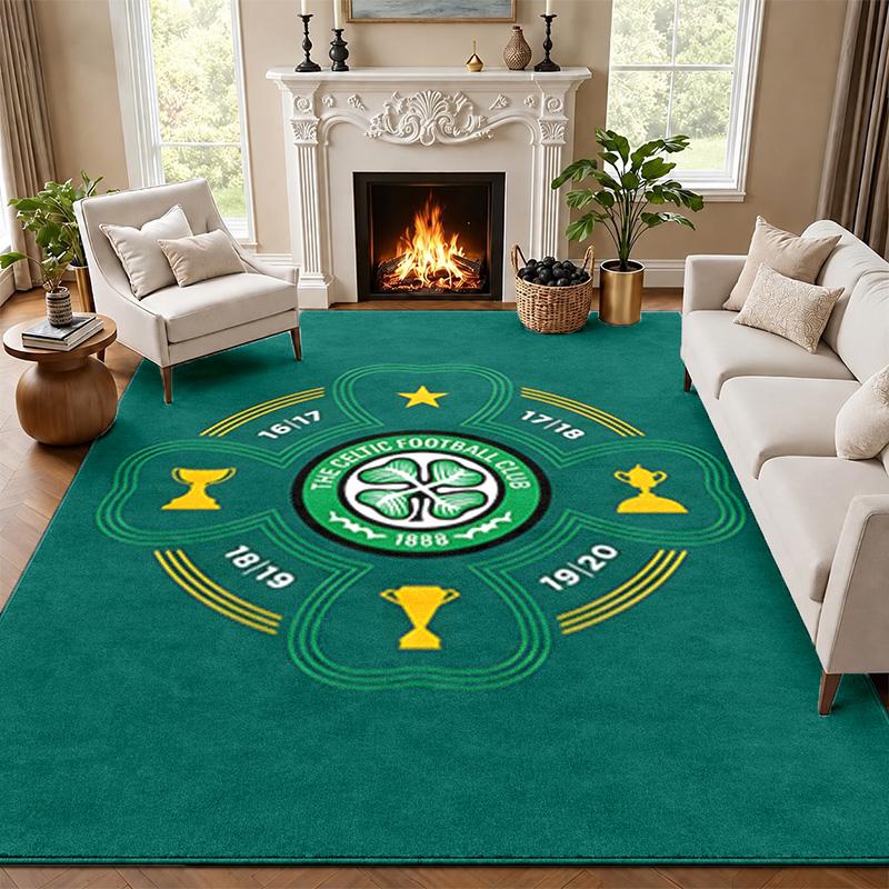 Celtic Football Club Teppich Fußmatte für Wohnzimmer oder Schlafzimmer Schutzmatte unter dem Stuhl Bürodeko Weihnachtsgeschenk Geburtstagsgeschenk