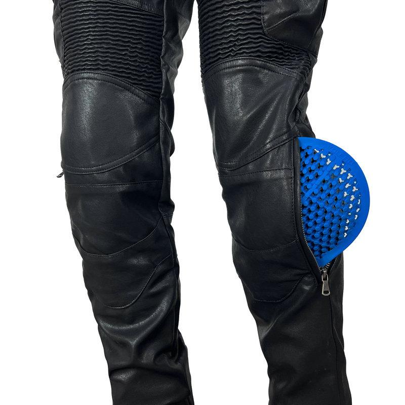 New product locomotive rider straight cycling pants anti-drop pants motorcycle waterproof windproof leather pants multi-bag overalls