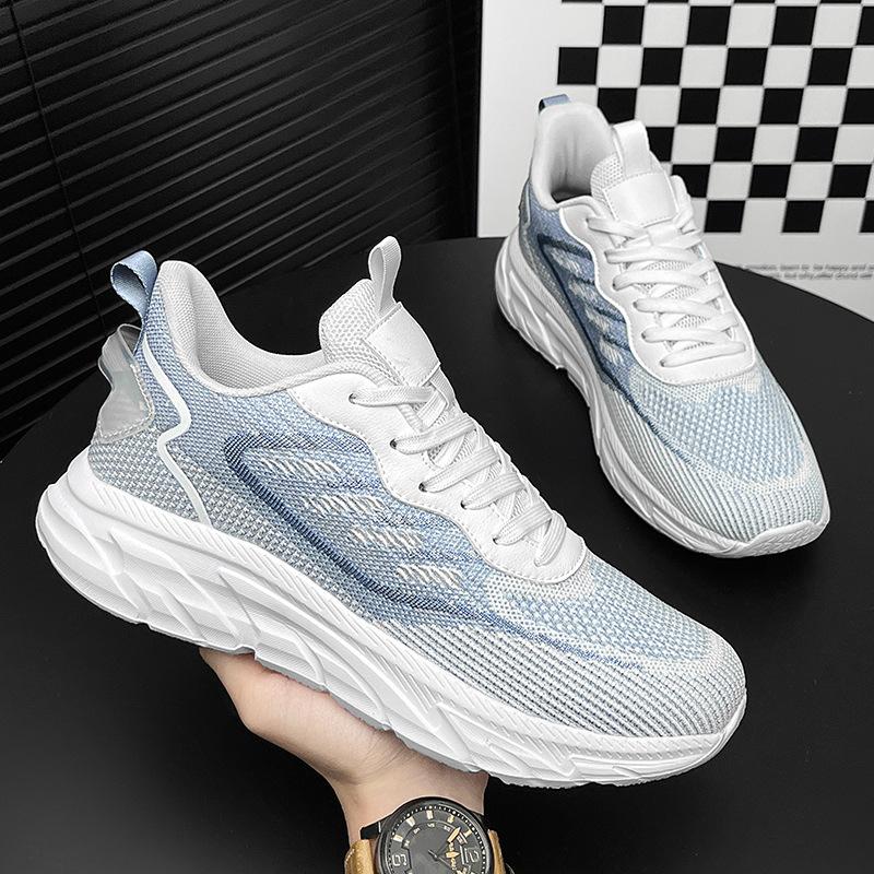 

Sneakers: New fly-woven mesh breathable plus size casual shoes for summer, soft-soled lightweight running shoes 39 светло-синий