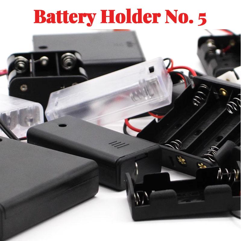 Number 5 Battery Box With Lid Switch Soldering Pin DIY Experiment Handmade Technology Model Toy Making Accessories