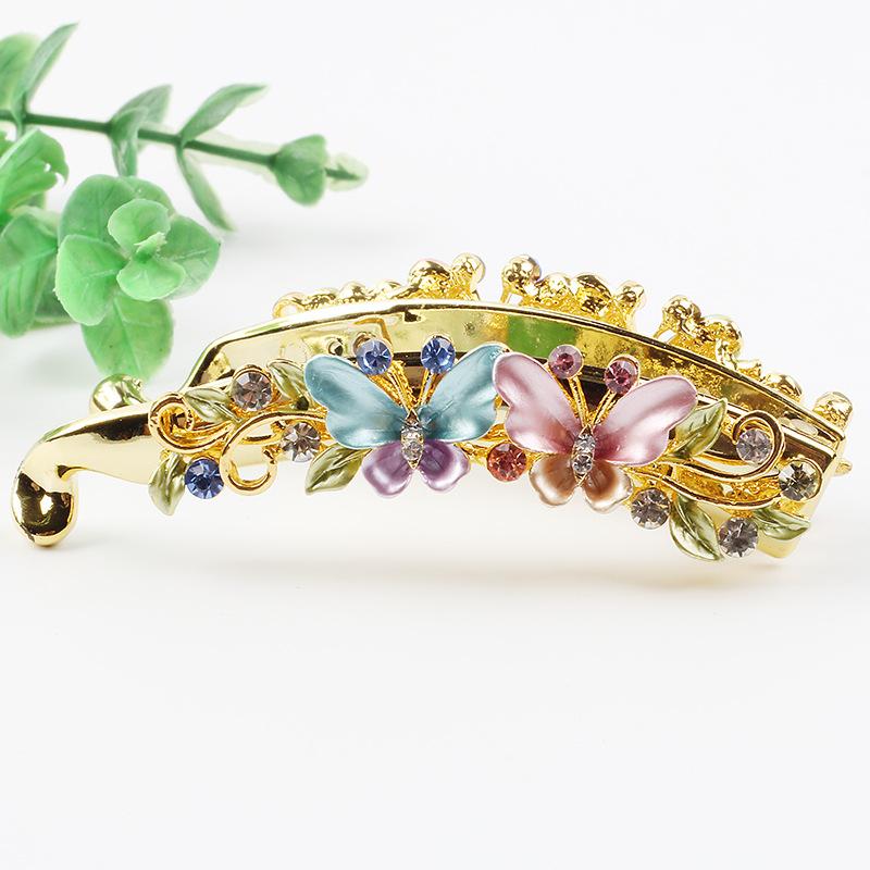 Stall Small Commodity Hairpin Women'S Color Hair Accessories Hairpin Hair Root Alloy Headgear Premium Butterfly Banana Clip
