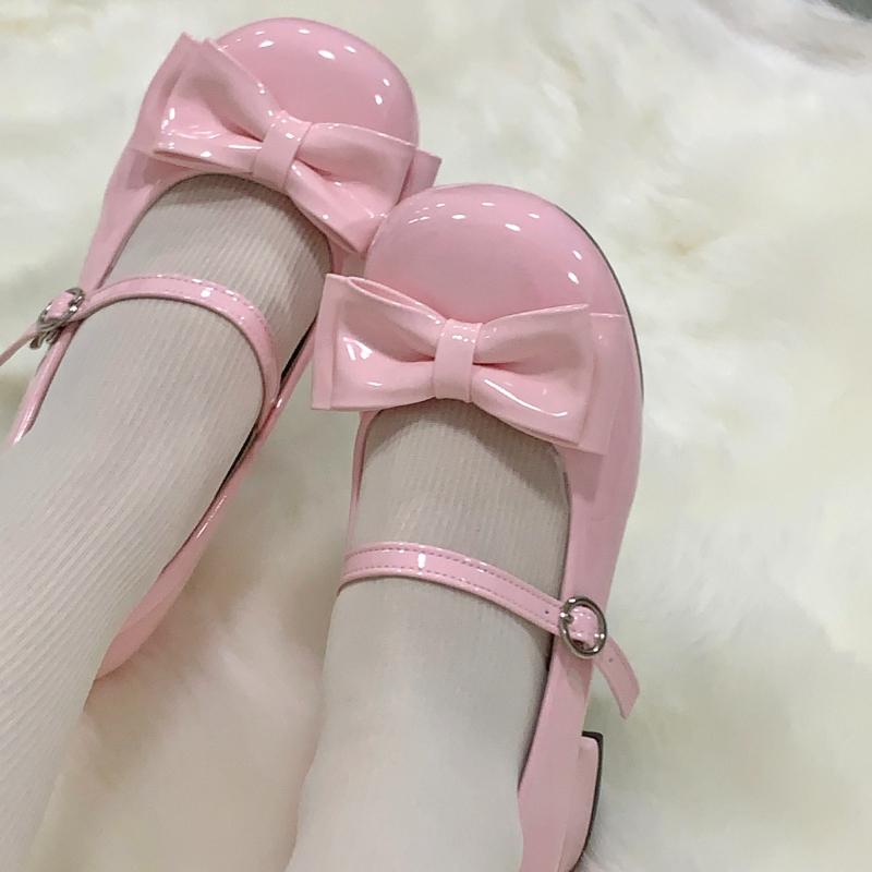 Women Lolita Shoes Round Toe Women Flats Cross Straps Bow Cute Pumps Girls Princess Party Shoes Trend Luxury Mary Jane Shoes