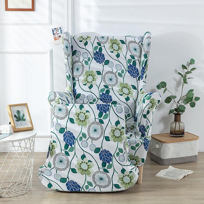 Bohemia Wing Chair Covers Stretch Spandex Armchair Slipcovers Removable Relax Sofa Slipcovers With Seat Cushion Cover 2023new