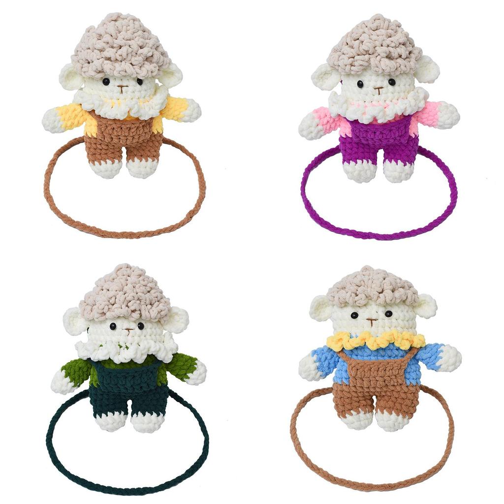 Mini Woolen Cartoon Plush Bag With Phone Pocket For Daily Use Girls Gift