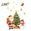 Indoor Outdoor Holiday Accents Cartoon Christmas Window Sticker, Removable Santa Snowman Tree Decal, Waterproof Home Decor Static Cling PVC