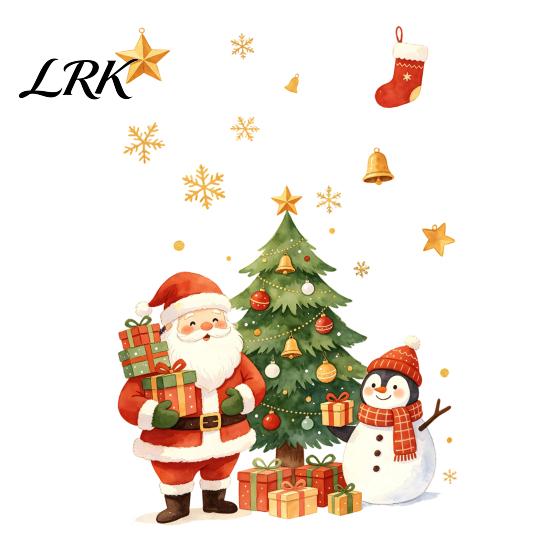 Indoor Outdoor Holiday Accents Cartoon Christmas Window Sticker, Removable Santa Snowman Tree Decal, Waterproof Home Decor Static Cling PVC