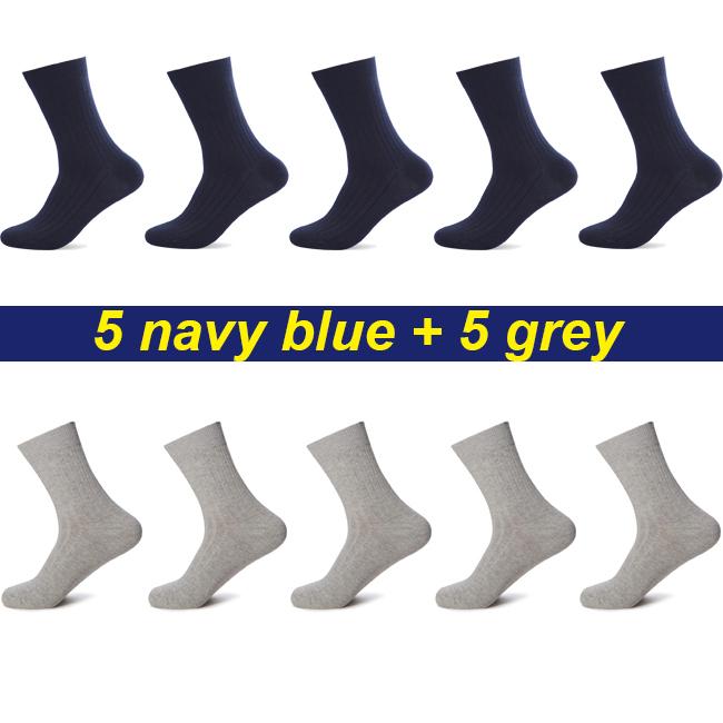 10 Paar Nieuwe Herensokken Katoen Man Zwart Wit Zakelijk Casual Ademend Strepen Dubbele Naald Mannelijk Hoge Kwaliteit