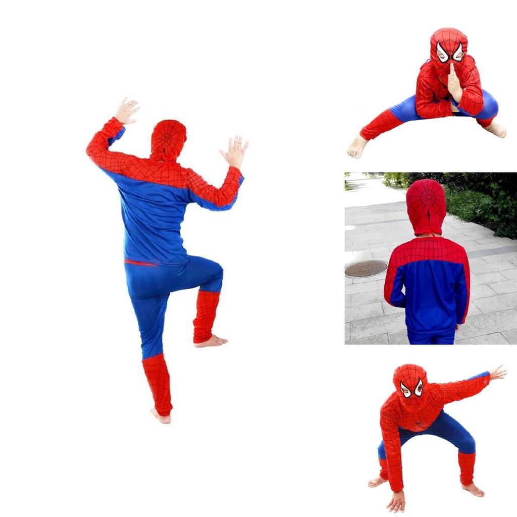 Niesamowity kostium dla dzieci z wzorem Spider-Mana na Halloween i imprezy