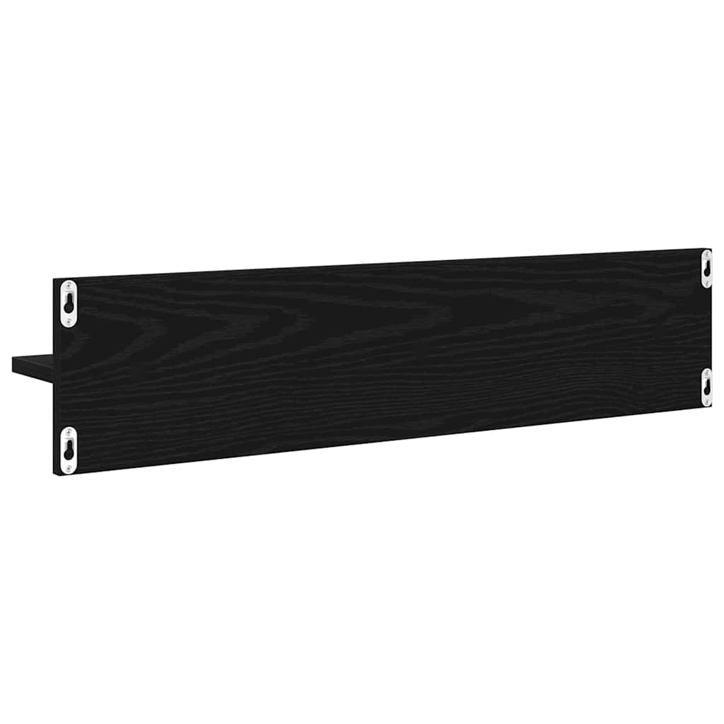 Wall Shelf Set 4 pcs Black Oak Effect 80 x 11.5 x 18 cm