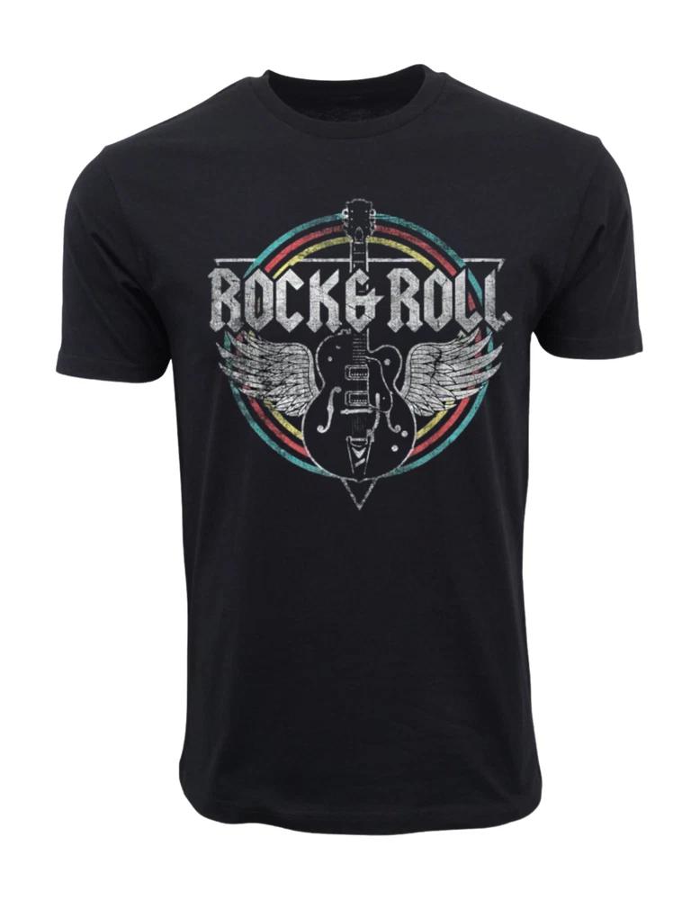 Rock N Roll Guitar Wings Graphic T Shirt S
