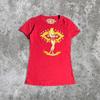 Johnson Motors "Tattoo Me" Red Biker Baby Tee Women's Size Medium