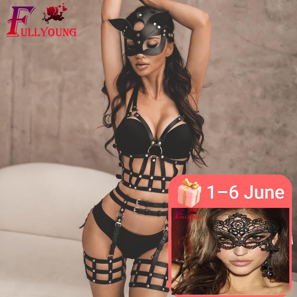 Sexy Mujer Arnés de cuero Set Bondage Garter Cinturones Ropa interior  Suspender Lencería comprar a buen precio — entrega gratuita, reseñas reales  con fotos — Joom