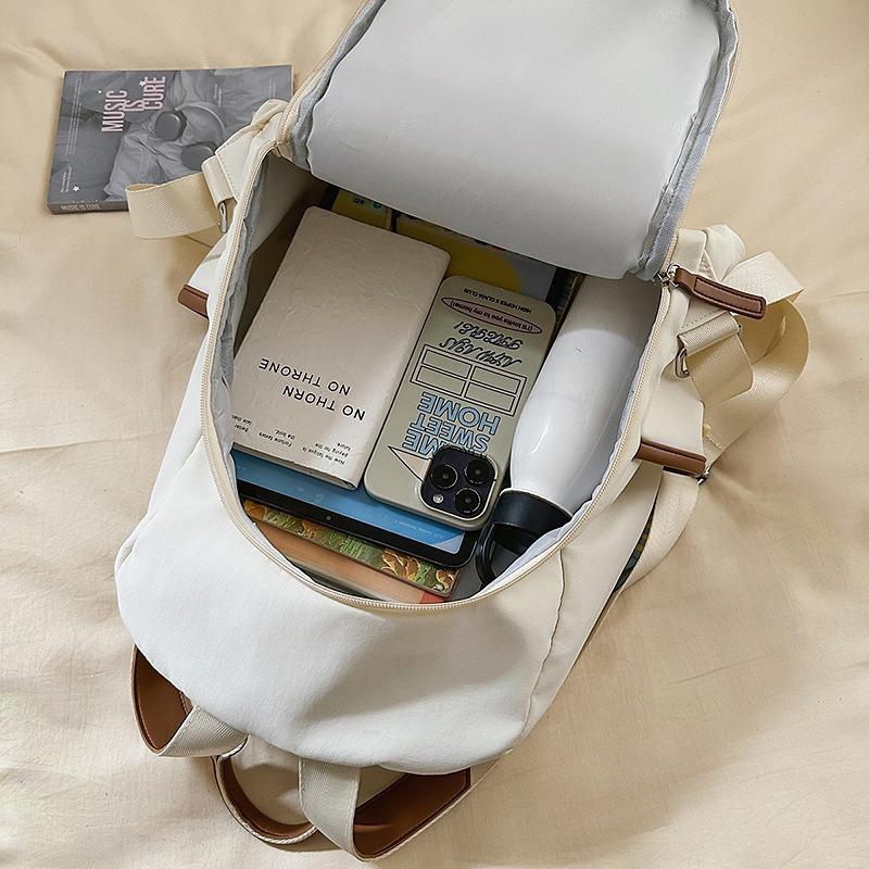 Fresh and sweet candy color backpack for junior high school students, solid color, simple and large-capacity backpack.
