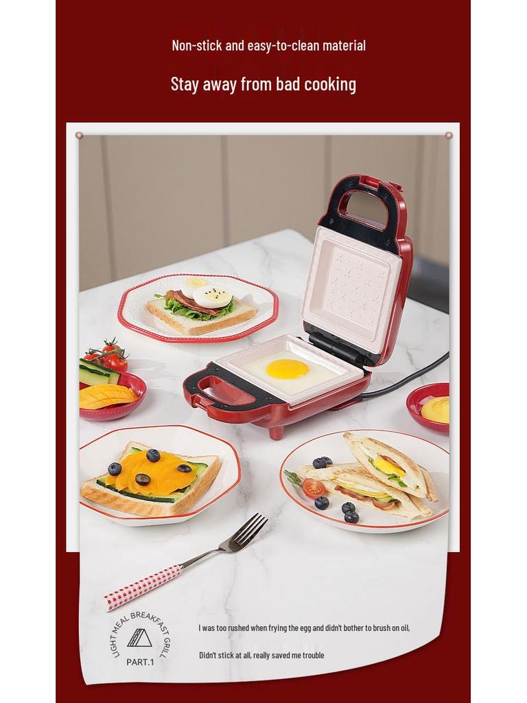 Multifunctional Breakfast Sandwich and Waffle Maker – Automatic Toaster and Panini Grill