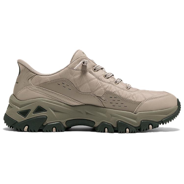 Skechers Outdoor Comfortable Non-Slip Durable Breathable Low-Top Hiking Shoes Men Hiking Shoes Gray Brown 237428-TPE
