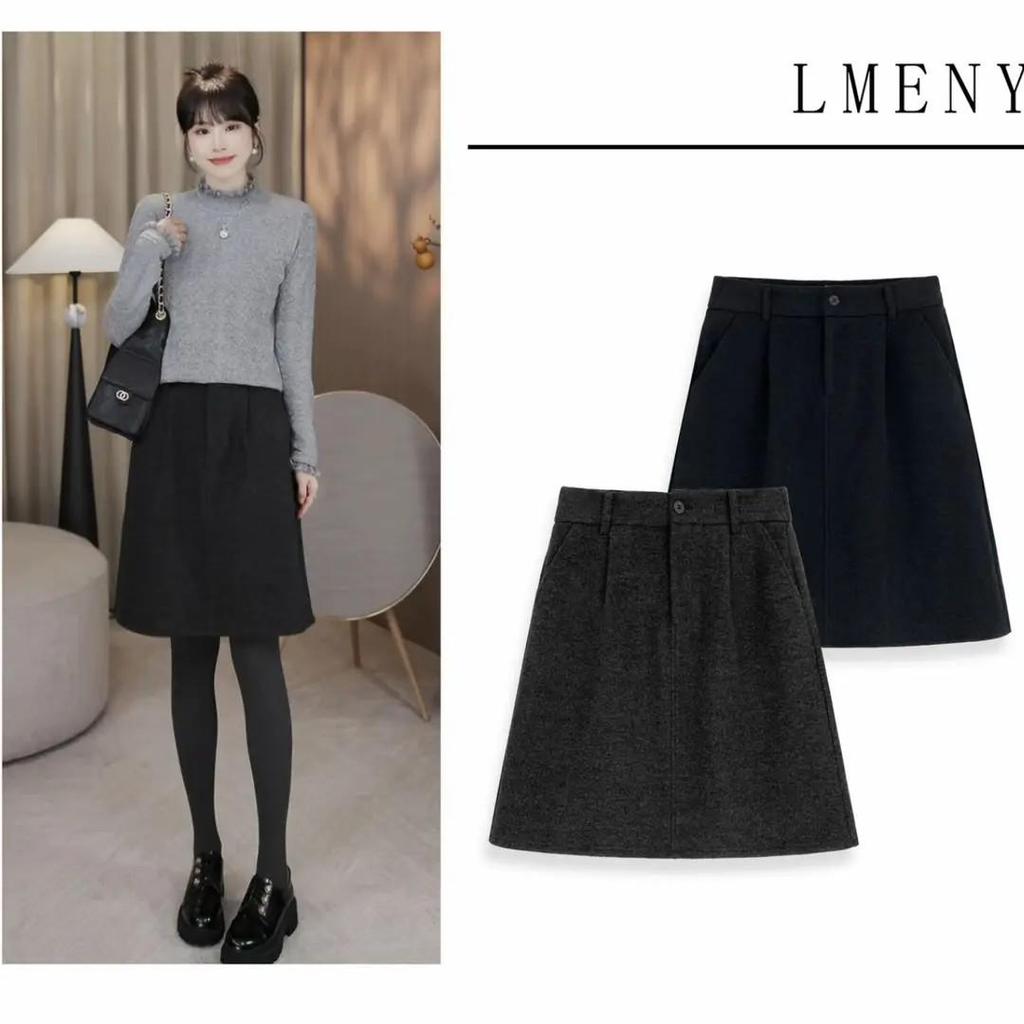 Chic French-Style Skirt: Hip-Covering, Slimming, Versatile, and Fashionable with a High-End Feel for Autumn and Winter.