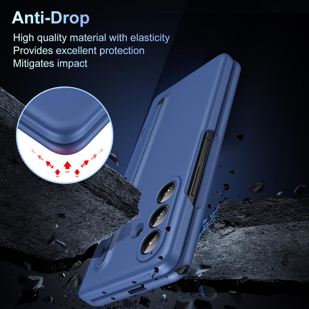 Soft-touch Shockproof Case for Samsung Z Fold 8 7 6 5 4 3 with Tempered Glass Screen Protector Hinge Protection Stylus Cover