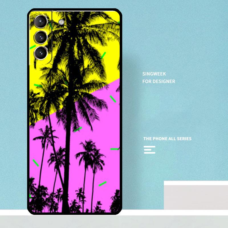Stars Space Palm Trees Case For Samsung Galaxy S24 Ultra S20 S21 S22 S23 S25 Ultra S9 S10 Plus S25 FE Phone Cover