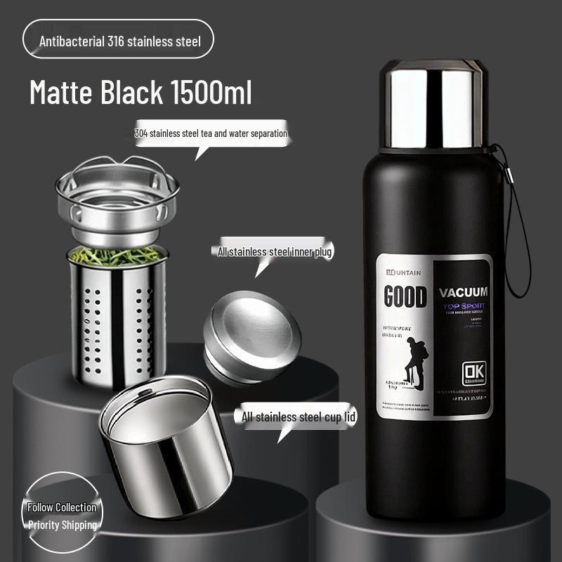 316 Stainless Steel Tea Infuser Thermos - Large Capacity Water Bottle
