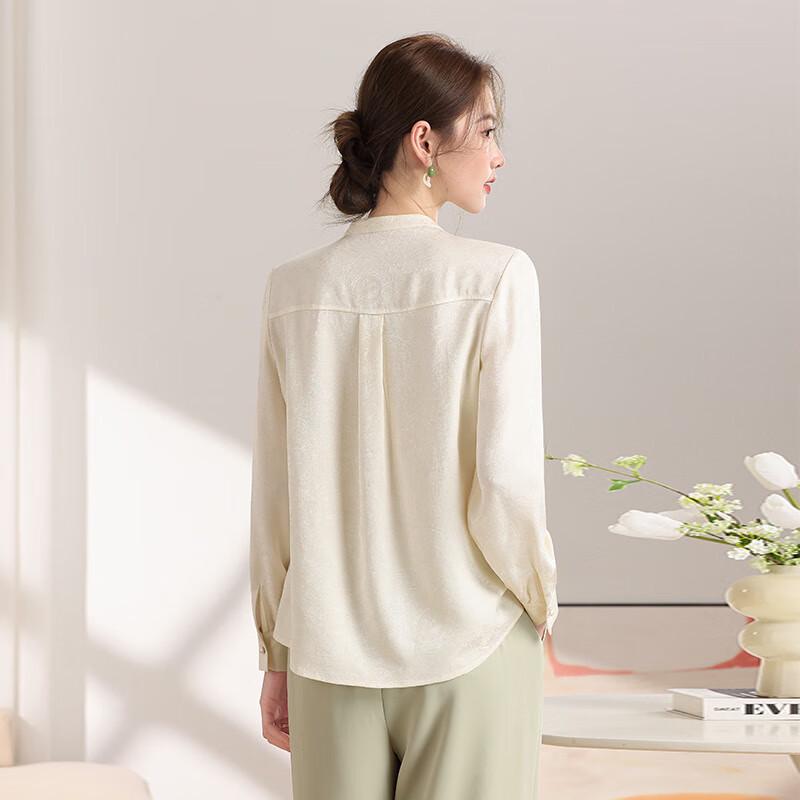 Women's Elegant Retro Silk Blend Stand-Collar Blouse