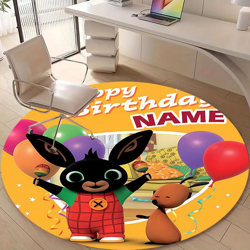 Personalized B-Bing Bunny Round Chair Office Rug - Perfect for Mat, Office Chair & More - Ideal Gift for Birthdays and Holidays